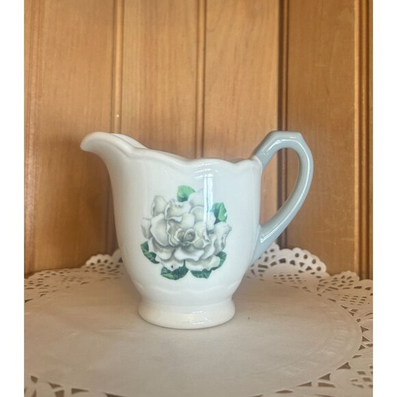 Syracuse China Creamer Avalon Grey Floral Creamer No Trim 1960s Restaurant Ware - Picture 1 of 7